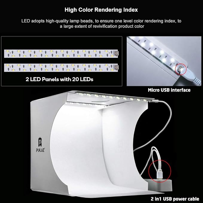 Mini Photo Studio Super Bright Photography Light Box Lightbox Portable Shooting