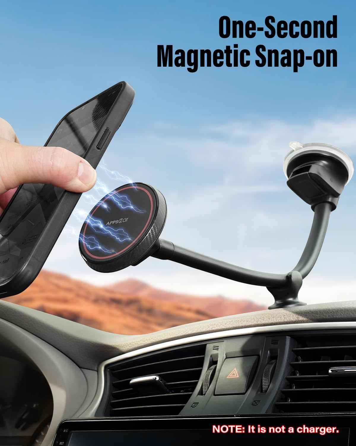 APPS2Car Cell Phone Car Mount for MagSafe, 14'' Windshield Phone Mount
