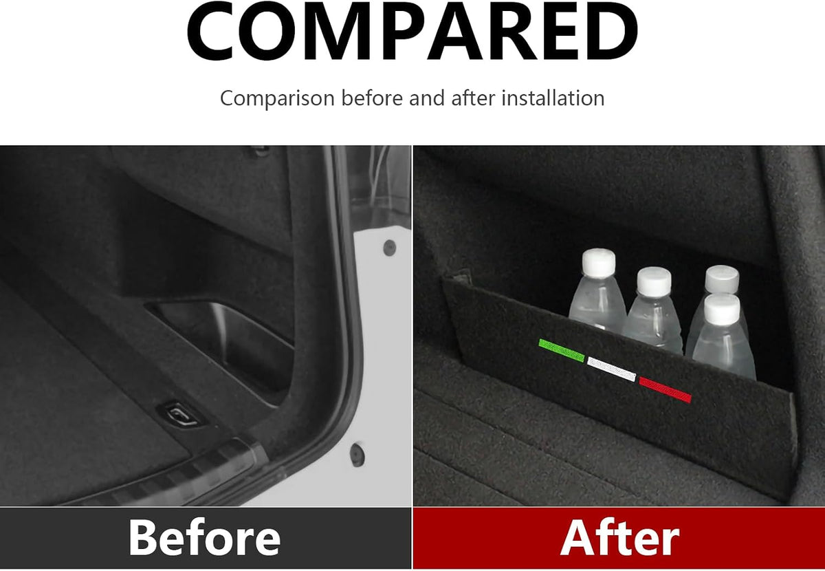 Car Rear Trunk Organizer Side Divider Board Sticker fits for Alfa Romeo Stelvio 2017 2018 2019 2020 2021 2022 2023 2024 2025 2026 Interior Accessories - for Stelvio ONLY