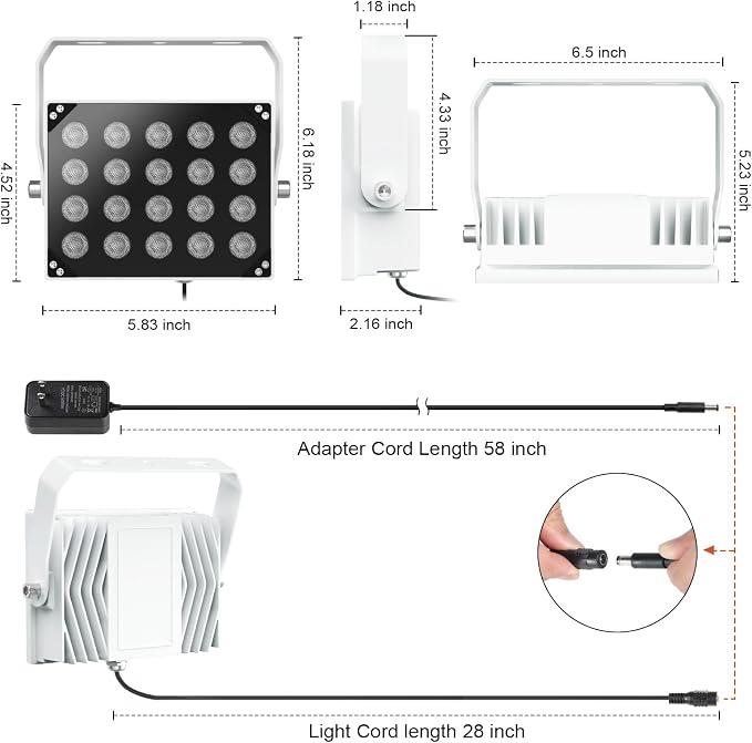 Univivi IR Illuminators 20 LEDs 850nm Long Range Illuminator 90 Degree Wide