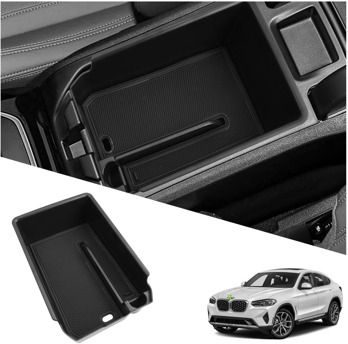 Ruiya 2025 2026 BMW X4 Center Console Organizer for 2026 BMW X4 Accessories ABS Material Armrest Console Glove Tray Compatible with (2019-2026) BMW X4 G02 & (2018-2024) BMW X3 G01