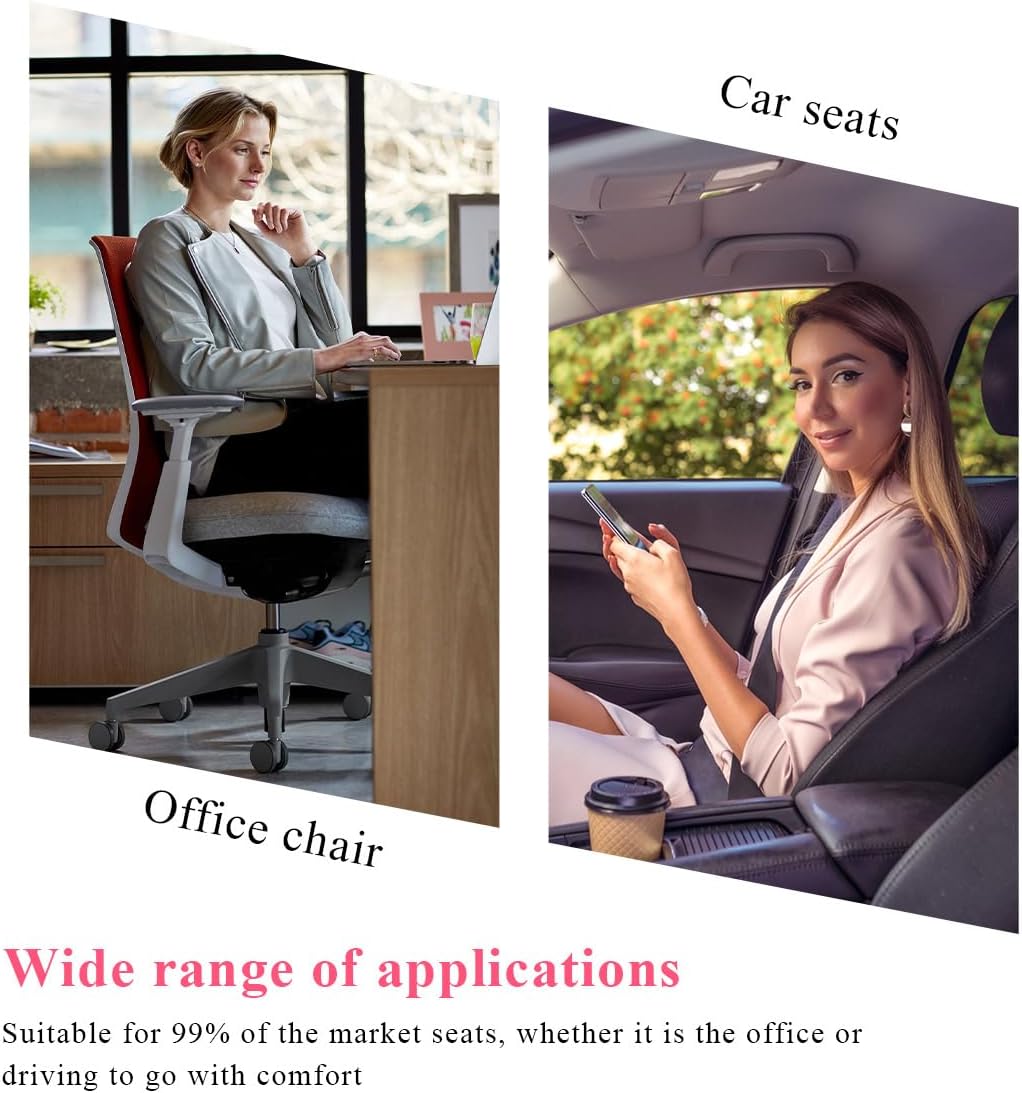 Car Seat Cushion, Comfort Memory Foam Car Cushion, Non-Slip Auto Booster Seat Cushion for Improve Driving Vision, Suitable for Vehicles Trucks SUVs Car Accessories (Black)