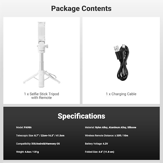 NEEWER Mini Tripod for Phone, Lightweight Foldable Small Selfie Stick Cell
