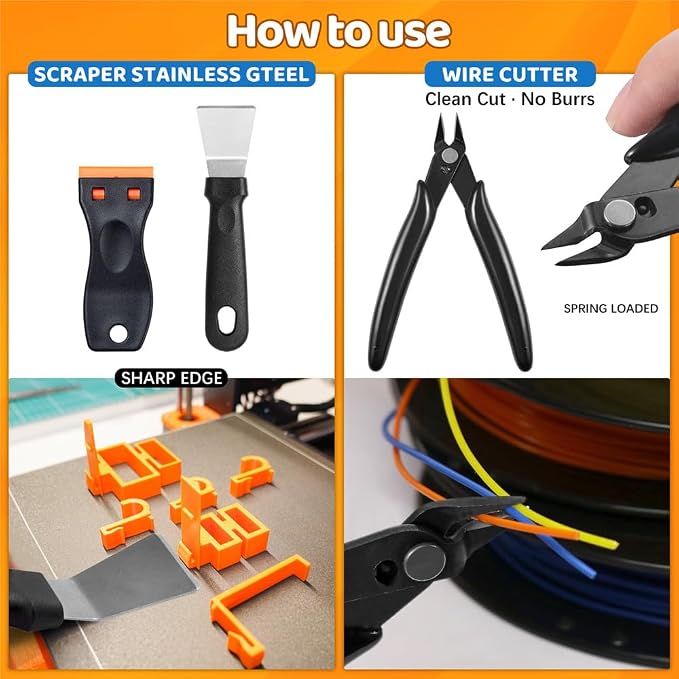 50Pcs 3D Printer Tool Kit & Accessories