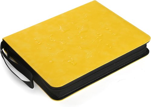 GERMUN 720 Card Binder - Premium Double-Sided Trading Card Album | 9 Pocket PU Collection Binder (Yellow)