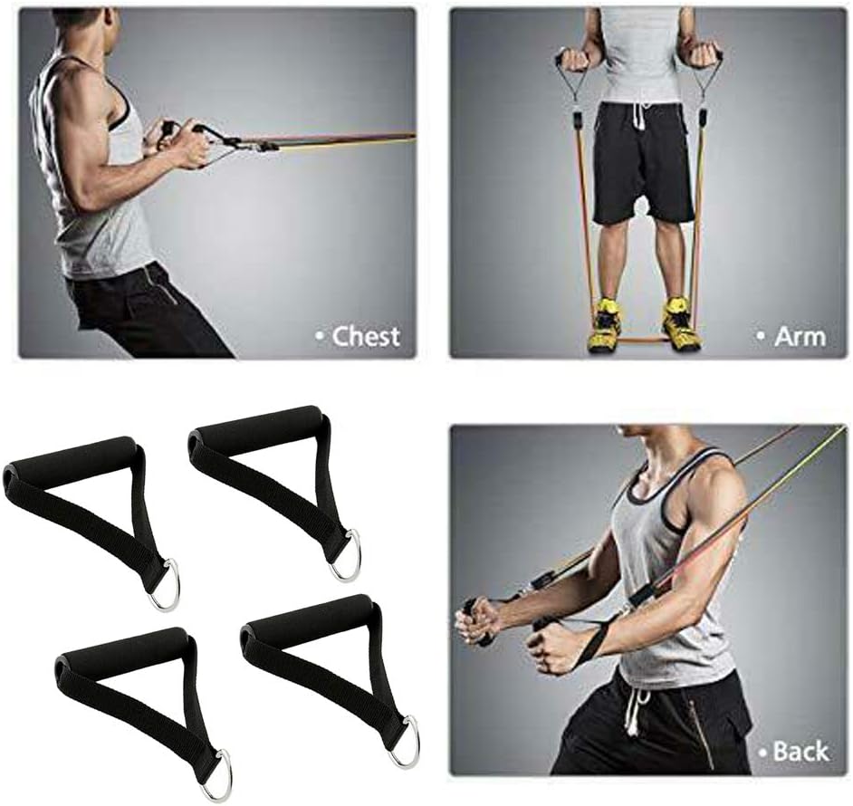 Skiennix Resistance Bands - 4PCS Foam Handle Set for Yoga & Strength Training | Durable & Comfortable