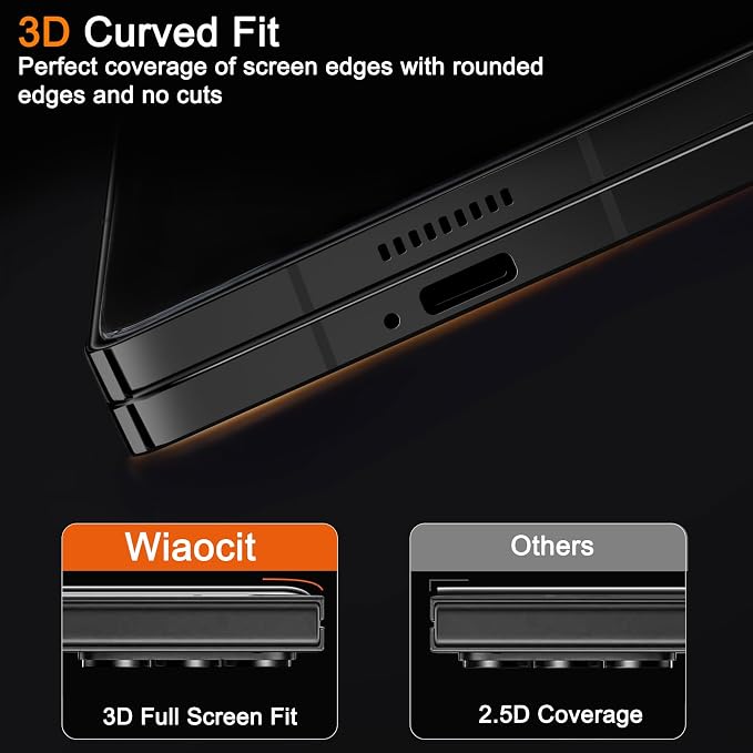 Wiaocit 3 Pack Tempered Glass Screen Protector