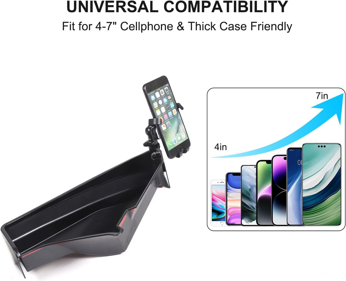 for Corvette C8 Center Console Tray Phone Holder Mount Organizer,360 Degree Rotatable Phone Holder Stand Navigation Screen Rear Storage Box Organizer Tray for Corvette C8 2020-2024 2025 (E)