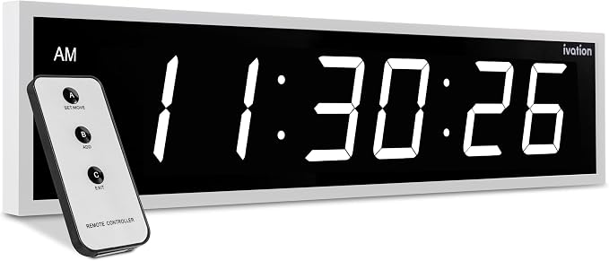 Ivation Oversized Large Digital Wall Clock