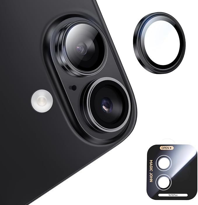 MAGIC JOHN for iPhone 16Plus/16 Camera Lens Protector 9H Aerospace Tempered