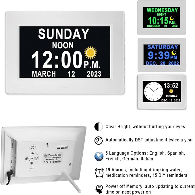 MASSII 27 Alarms Digital Talking Clock