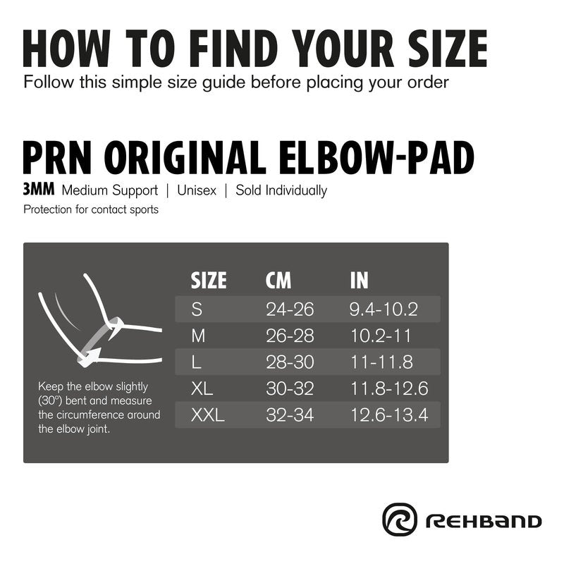 Rehband PRN Elbow Pad for Volleyball & Handball, 3mm Neoprene Elbow Sleeve with Protective Padding, Compression Elbow Support for Men & Women (S-XXL), Colour:Blue, Size:X-Large