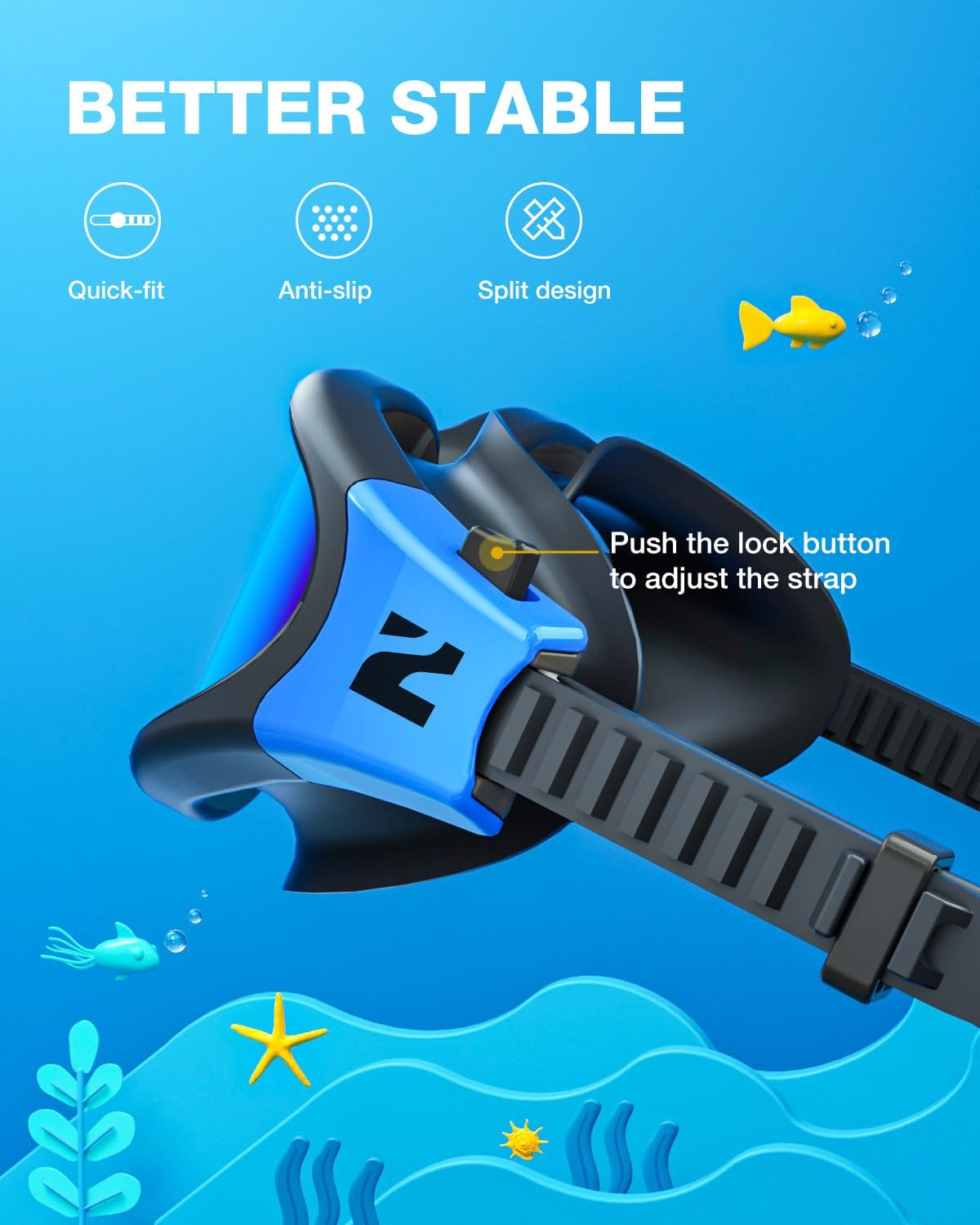 ZIONOR Kids Swim Goggles - G1MINI SE Anti-Fog UV Protection for Ages 6-14 | Comfortable Fit