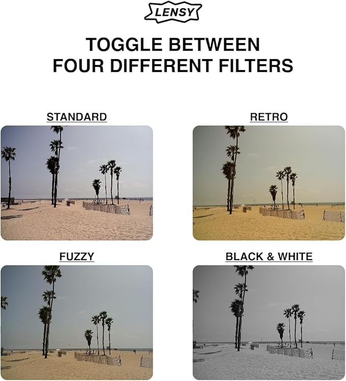 LENSY Screen Free Digital Camera | Four Built in Filters | Rechargeable