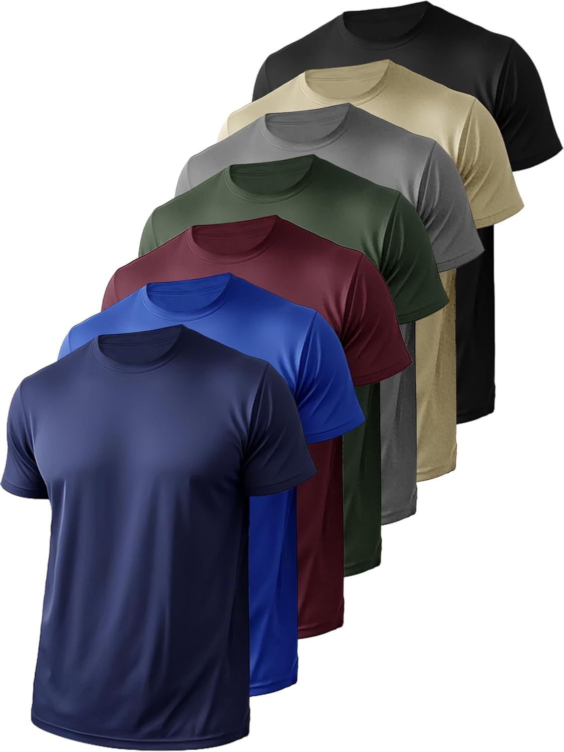 Skiennix Men's Long Sleeve Shirts - UV Sun Protection Quick Dry Athletic Tee | 7 Pack