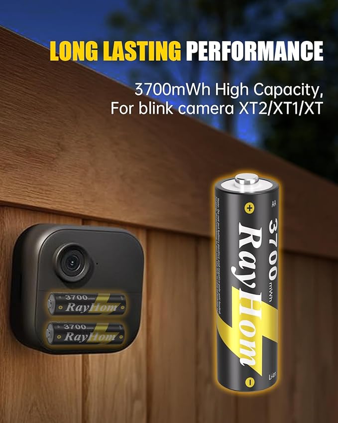 8 Pack AA Lithium Rechargeable Batteries, 3700mWh High Capacity, 1.5V Constant