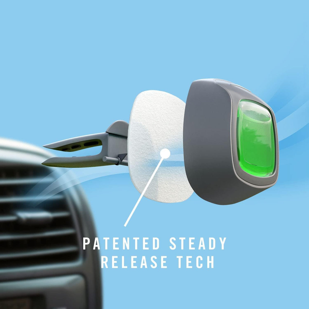 Febreze Car Odor-Fighting Car Freshener Vent Clip Linen &amp; Sky, 0.06 fl oz, 3 Ct Pack of 2