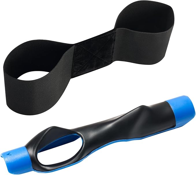 Golf Grip Trainer with Swing Band, Lightweight Ergonomic Training Aid for Grip Strength & Swing Technique, Build Muscle Memory for Beginners to Advanced Golfers (Indoor/Outdoor)