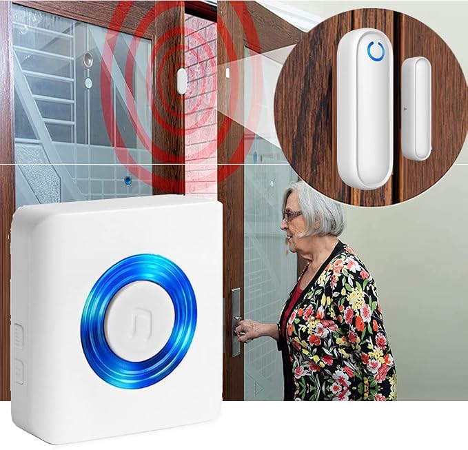 Caregiver Pager Door Alarms for Dementia Patients/Kids Safety/Home Security