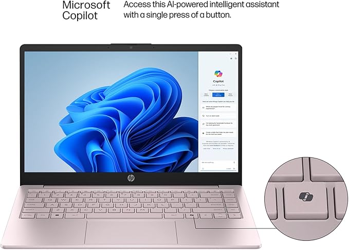 HP Laptop for Everyday Use • 2026 Edition • 32GB RAM • 1TB SSD • Copilot AI • 1 Year Microsoft 365 • Intel 4-Core CPU • WiFi 6 • Windows 11 • Long Battery Life
