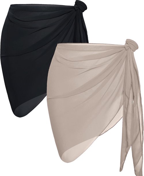 CHICGAL Beach Sarong Wrap Skirt - Sheer Bikini Swimsuit Cover-Up for Women | 2-Piece Set