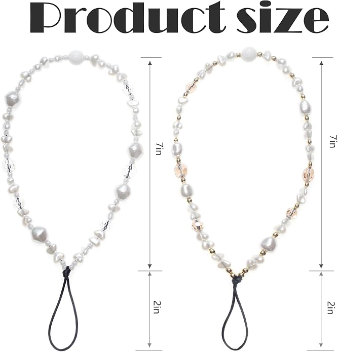 CMVFYL Beaded Camera Wrist Strap, Cute Phone Charms Strap, Pearl Bracelet Wrist