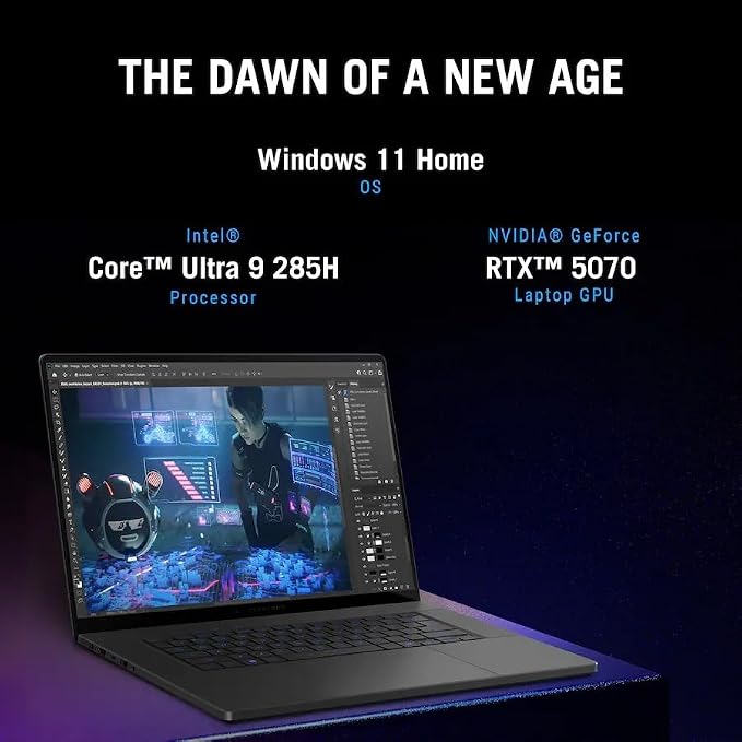 ASUS ROG Zephyrus G16 16" 2.5K OLED 240Hz Gaming Laptop, Intel Core Ultra 9 285H, RTX5070, 16GB LPDDR5X 2TB SSD, Wi-Fi7, Backlit KB, Win11, Thunderbolt4, Eclipse Gray, w/USB Hub, W/GaLiMu