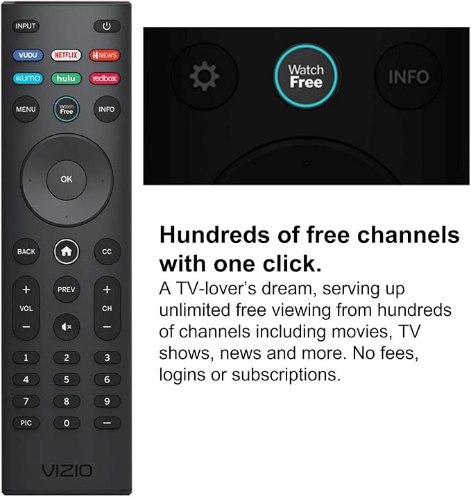 VIZIO SmartCast Universal Remote Control - Smart Remote Replacement for All VIZIO TVs - Infrared Remote Requires 2 AAA Batteries
