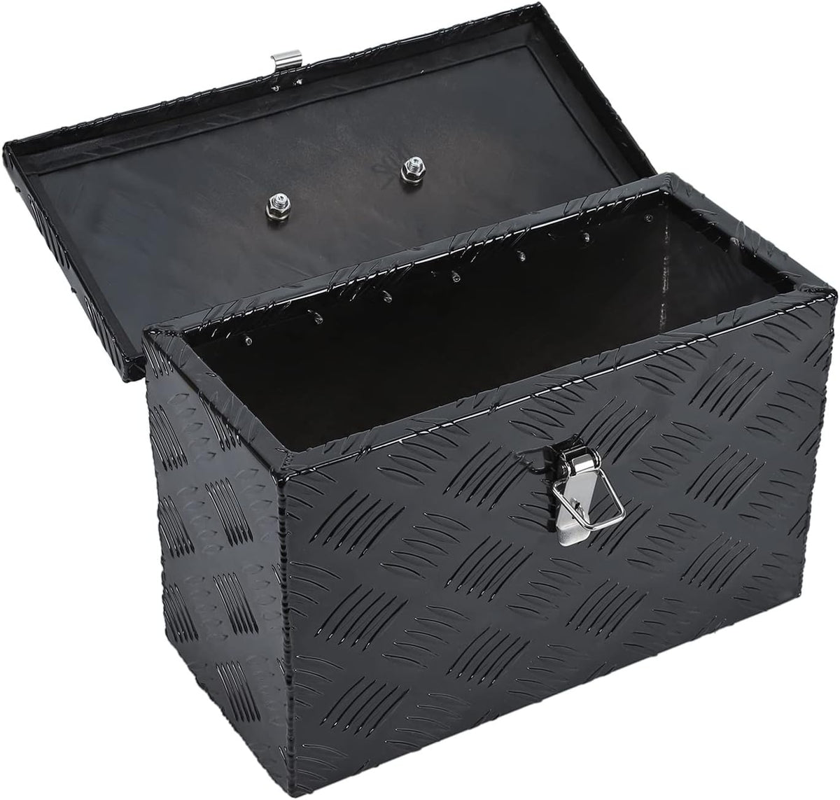 18"X17"X18" Silver Aluminum Pickup Truck Bed Trunk Storage Trailer Tongue Tool Box with Lock and Key 5 Bar Tread