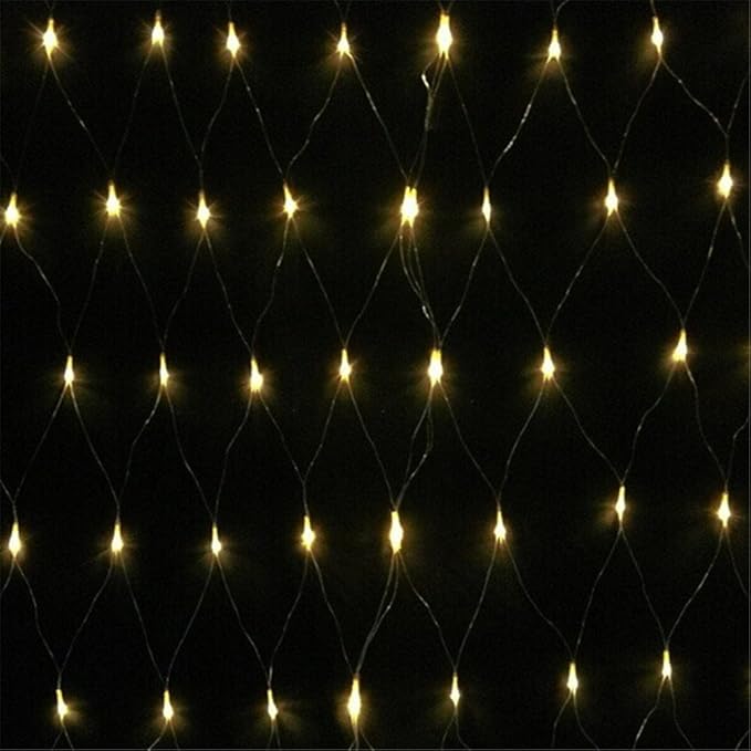 LED Net Mesh String Fairy Light Warm White, 9.8ft x 6.6ft 204 LEDs 8 Modes, LED Indoor Outdoor String Lights Waterproof Wedding Party Garden Room Christmas Holiday Decorative Light