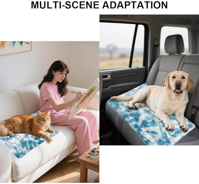 Retro Boho Turquoise Dog Bed Cage Sleeping Mat Crate Pads Washable Dog Crate Beds Washable Non-Slip Small Bed for Small Outdoor Mat Paw Cushion Indoor Outdoor 36X24 Inch