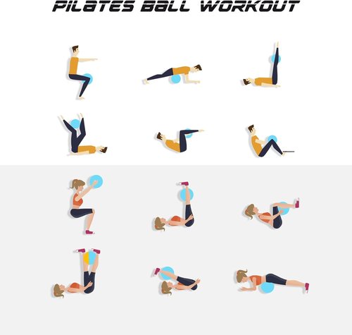 Cikyner 9-Inch Soft Pilates Ball - Mini Exercise Ball for Yoga, Physical Therapy & Home Workouts