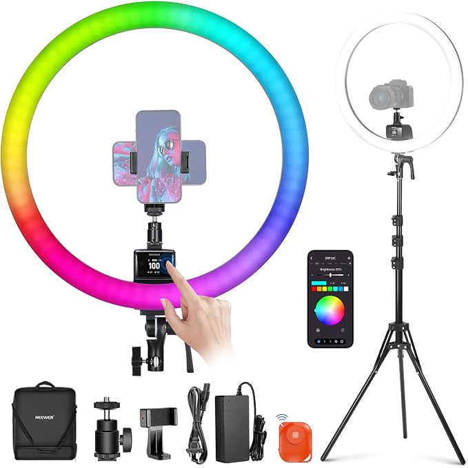 NEEWER SRP18C 18 Inch RGB LED Ring Light Kit