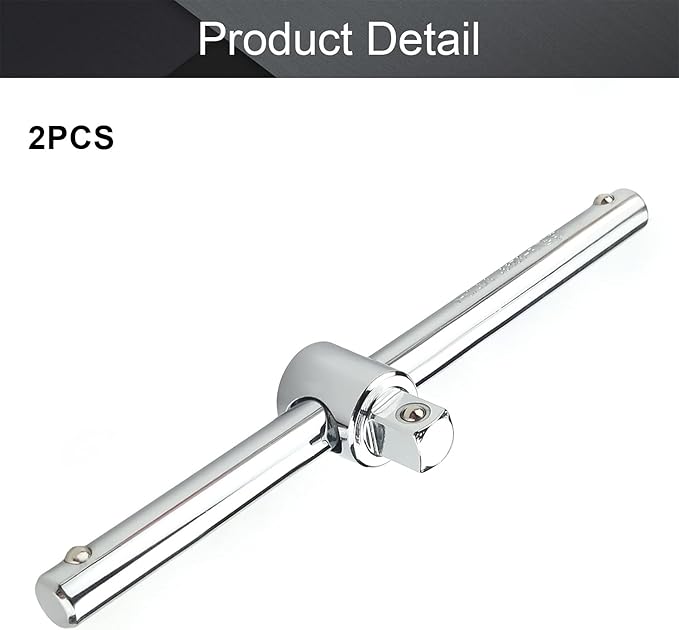 Utoolmart 3/8 Inch Drive Sliding Wrench Breaker Bar Adjustable T-Handle Socket Hand Tool 2Pcs