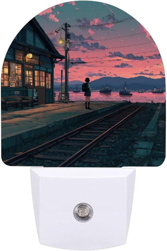 Plug in Night Light with LED & Smart Light Sensor, Track Auto-On/Off Night Lights Plug Into Wall for Bedroom, Bathroom, Hallway, Stairway