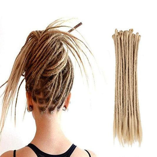 Aosome 20 Inch Sand Color Dreadlock Extensions Crochet Locs Braids 20Pcs All Handmade Synthetic Hair Extension