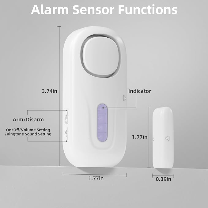 Door Alarms for Kids Safety, 120dB Wireless Window Security Sensor
