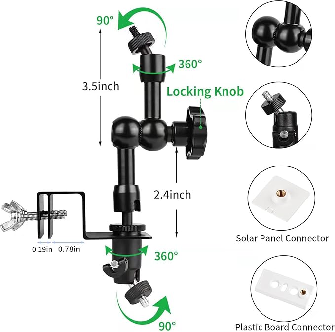 2-in-1 Gutter Mount for Solar Panel, Stick Up Cam Battery, Spotlight Cam and
