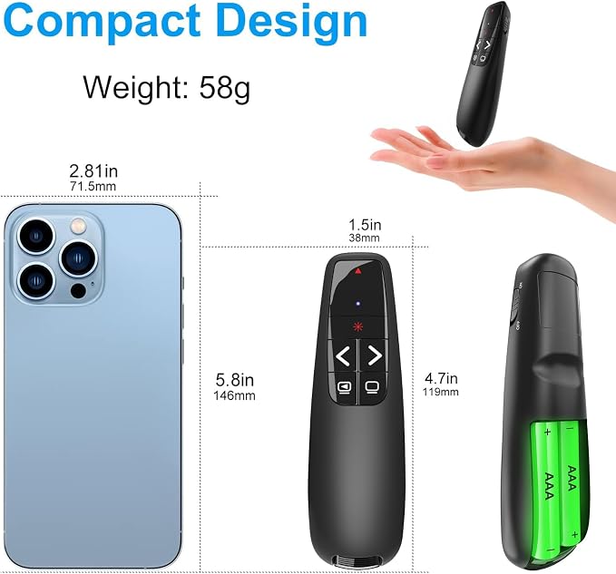 Wireless Presentation Clicker PowerPoint Presenter Remote: Clicker