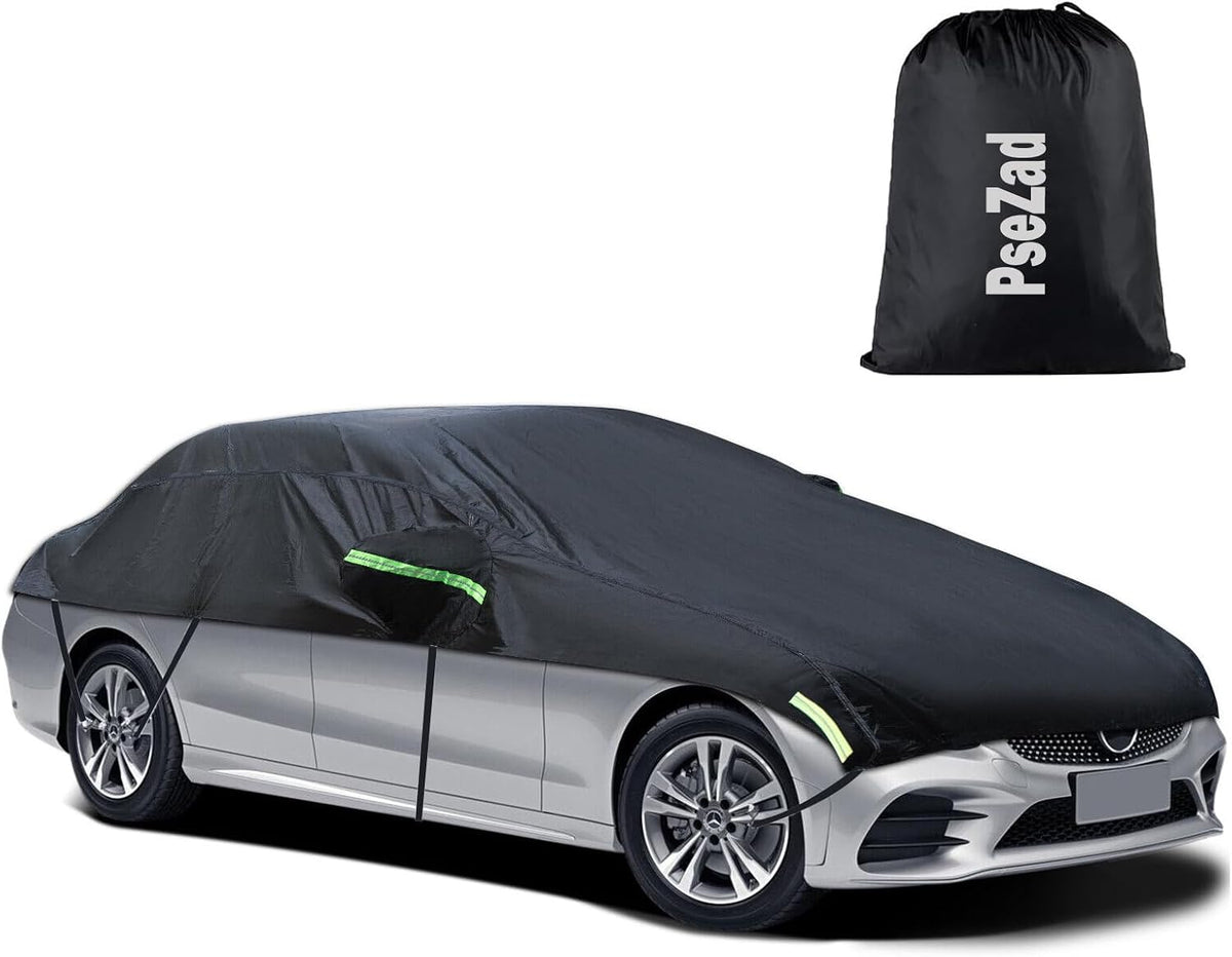 Universal SUV MPVHalf Car Cover Waterproof All Weather, Hail Protector Car Body Covers Outdoor Indoor for All Season Windproof Dustproof UV Resistant Snowproof Protect Your Windshield and Roof