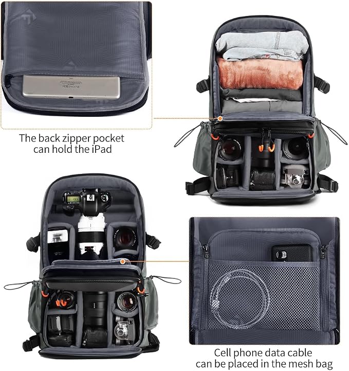 K&F CONCEPT Camera Bag EVA Waterproof 2 in 1Camera Backpack Shoulder Bag 32L