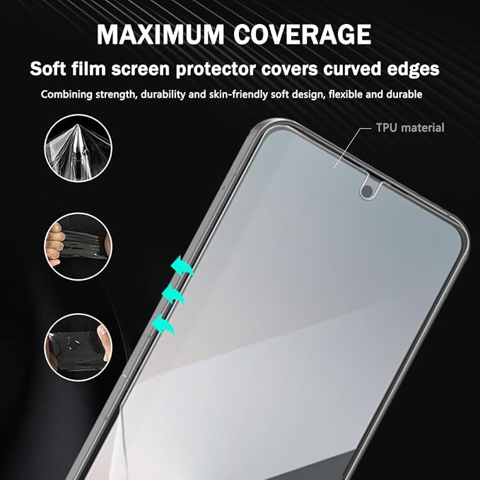 2 Pack Screen Protector for Samsung Galaxy Z Flip 6 Flexible TPU Film