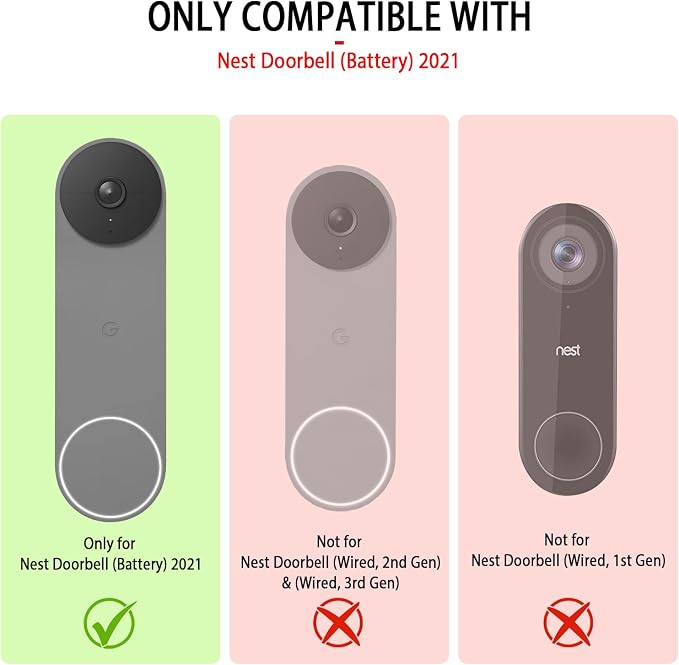 Silicone Case for Google Nest Hello Doorbell 2021 Cover