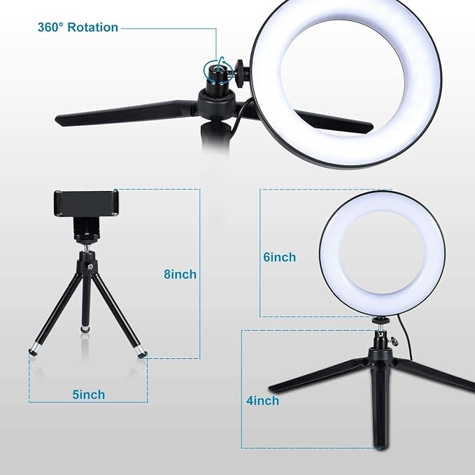 LED Ring Light 6" with Tripod Stand