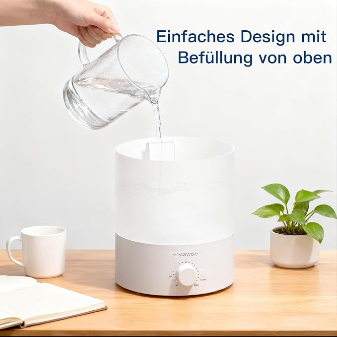 MegaWise Ultrasonic Cool Mist Humidifier SK7620 - 1.5L Capacity, Whisper-Quiet Operation, Adjustable Mist Output, Auto Shut-Off - Ideal for Home, Office, Baby Room, and Bedroom