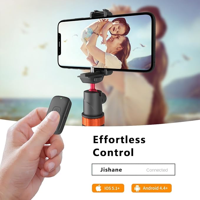 Action Camera Tripod with 360° Ball Head, 66.5'' Selfie Stick Tripod with