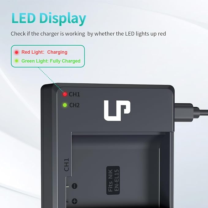 LP EN-EL15 EN EL15a Battery Charger Pack, Compatible