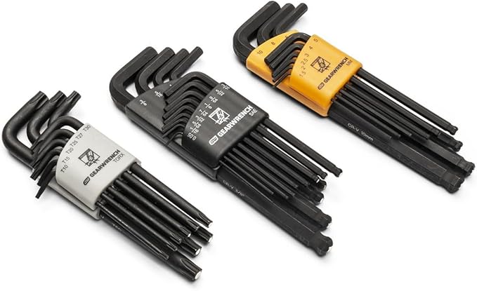 GEARWRENCH 31 Piece Magnetic Long Ball End SAE/Metric/Torx Hex Key Set - 83527, Large