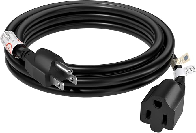 FIRMERST 1875W Heavy Duty Extension Cord 6 Feet 14 AWG 15A Black