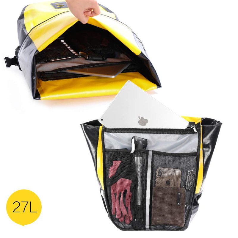 Rhinowalk Bike Bag Waterproof Bike Pannier Bag 27L for Bicycle Cargo Rack Saddle Bag Shoulder Bag Laptop Pannier Rack Bicycle Bag Professional Cycling Accessories-Yellow